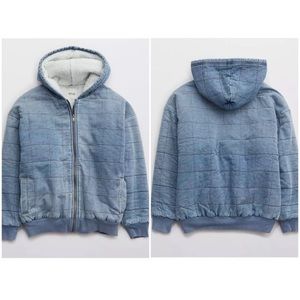 Aerie Sherpa Lined Quilted Denim Jacket